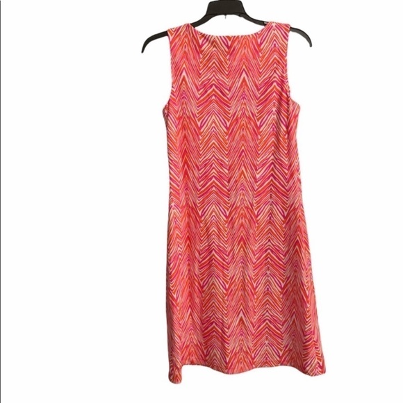 Jude Connally Women’s Beth Dress Pink and Orange Chevron Print Size XS - Picture 3 of 5